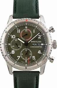 Pre-owned Breitling Aviator 8 Green Dial