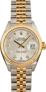 Ladies Rolex Datejust Ref 279173 Silver Diamond Dial