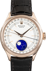 Pre-Owned Rolex Cellini 18k Everose Gold Ref 50535 Moonphase Dial