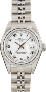 Ladies Rolex Date 69240 White Roman Dial