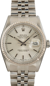 Pre Owned Rolex Datejust 16014 Silver Index
