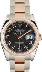 Used Rolex Datejust 36 Black Concentric Arabic Dial Ref 116201