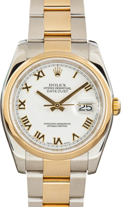 Pre-Owned Rolex Datejust 36 White Roman Dial Ref 116203