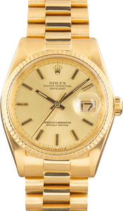Used Rolex Datejust 36 Yellow Gold 1601 Champagne Dial