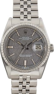 Rolex Datejust 36 Steel 1603 Slate Linen Dial