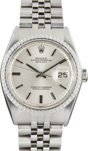 Vintage Rolex Datejust 36 Ref 1603 Pie Pan Silver Sigma Dial