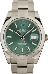 Rolex Datejust 41 Ref 126300 Mint Green Dial