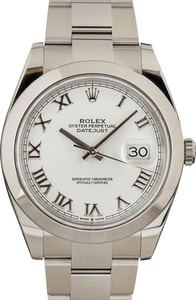 Mens Rolex Datejust 41 Ref 126300 White Dial