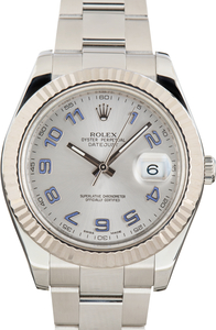 Used Silver Dial Rolex Datejust II Lilac Arabic Markers Ref 116334