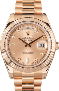 Pre-Owned Rolex Day-Date II Ref 218235 Sundust Diamond Dial