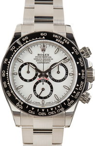 Pre-Owned White Chronograph Dial Rolex Daytona 126500 Stainless Steel