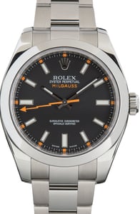 Used Rolex Milgauss Black Dial Ref 116400 Smooth Bezel