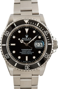 Pre-Owned Rolex Submariner 16610 Black Dial