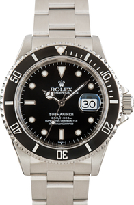 Used Black Dial Rolex Submariner Ref 16610 Steel Oyster