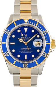 Used Two Tone Bluesy Rolex Submariner Ref 16613