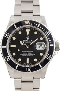 Vintage Rolex Submariner 16800 Black Dial