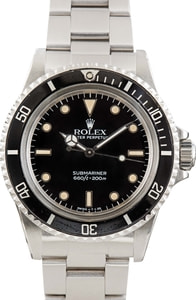 Vintage Rolex Submariner Ref 5513 Black Feet First Dial