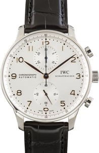Pre-Owned IWC Portugieser Chronograph IW371401 Silver Arabic Dial
