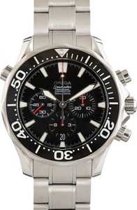 Pre-Owned Black Dial Omega Seamaster Black Chronograph Dial