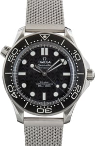 Pre-Owned Steel Omega Seamaster Black Dial