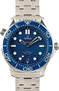 Pre-Owned Stainless Steel Omega Seamaster Diver 300M Blue Wave Dial