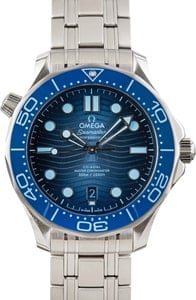 Pre-owned Omega Seamaster Diver Blue Wave Dial