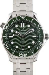 Men's Omega Seamaster Diver 300M Green Wave Dial