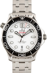 Used Omega White Dial Seamaster Diver 300M Stainless Steel