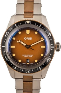 Mens Oris Divers Sixty-Five Steel & Bronze Brown Dial