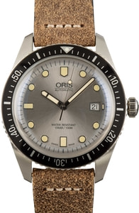 Oris Divers Sixty Five Stainless Steel on Leather Strap