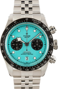 Pre-owned Tudor Black Bay Chrono 79360N Turquoise Dial