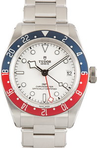 Used Stainless Steel Tudor Black Bay GMT Ref 79830RB White Dial