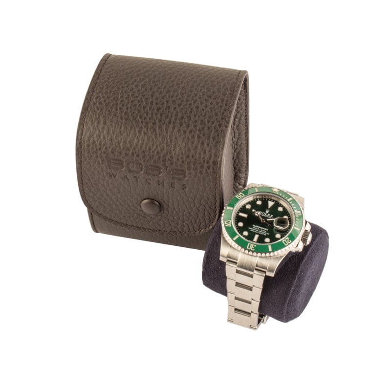 Italian Leather Watch Travel Cube - Dark Brown