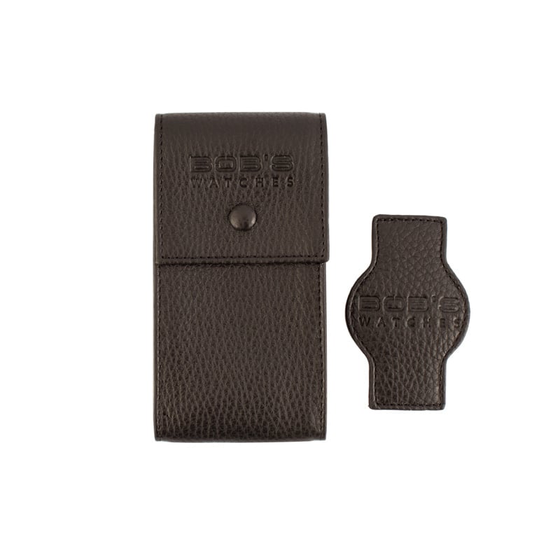 Italian Leather Watch Pouch - Black