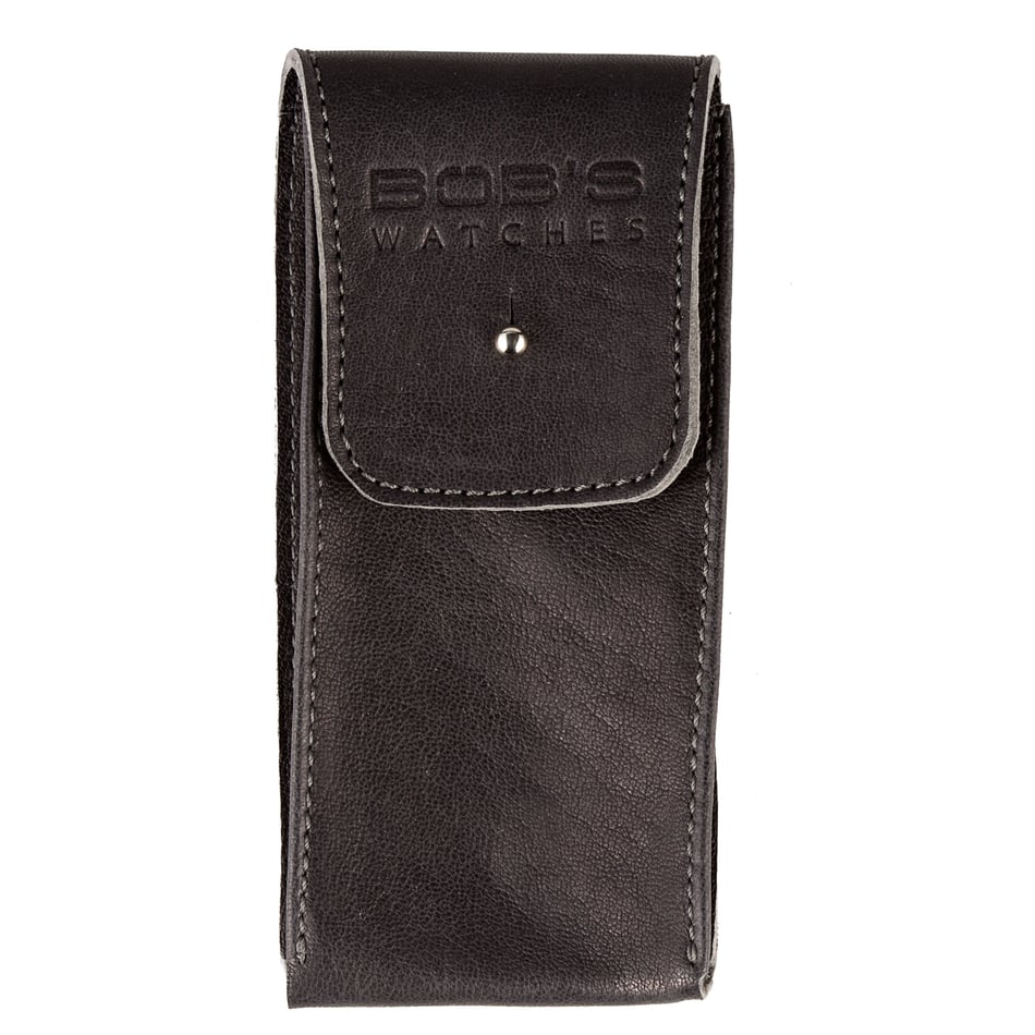 Italian Watch Pouch - Supple Dark Grey Leather