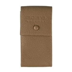 Italian Leather Watch Pouch - Embossed Beige