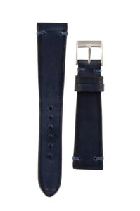 Italian Leather Strap Blue w/ Blue Stitch 20mm
