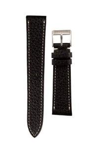 Italian Leather Watch Strap Black 19mm
