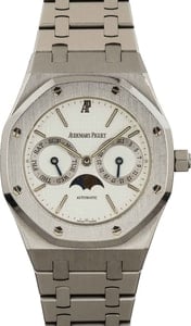Audemars Piguet Royal Oak 36MM Stainless Steel White Day-Date, Moonphase Dial