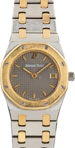 Pre-Owned Two Tone Audemars Piguet Royal Oak Grey Dial