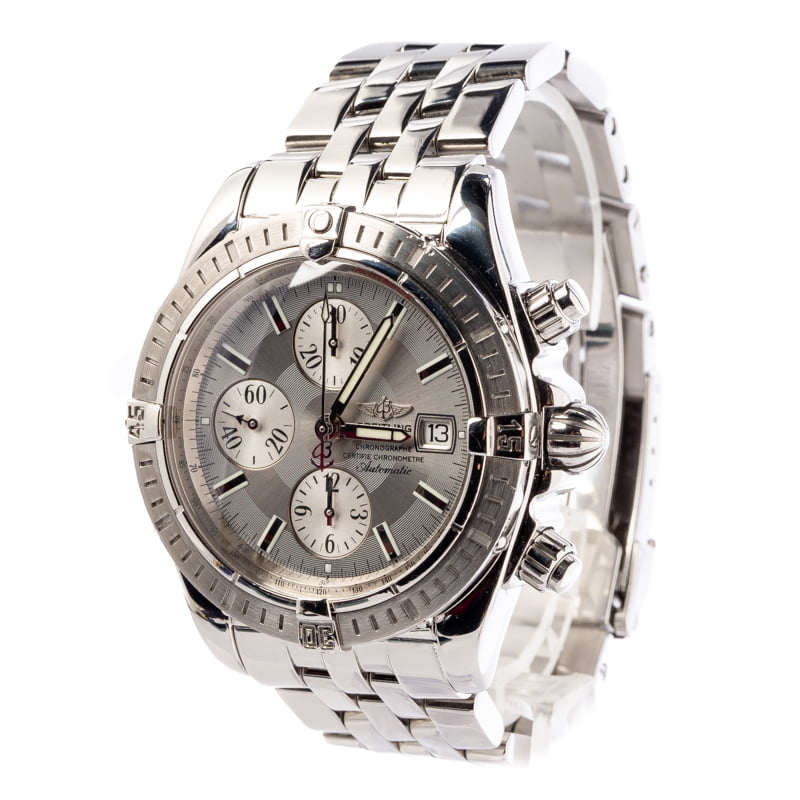 Pre-owned Breitling Chronomat Silver Dial