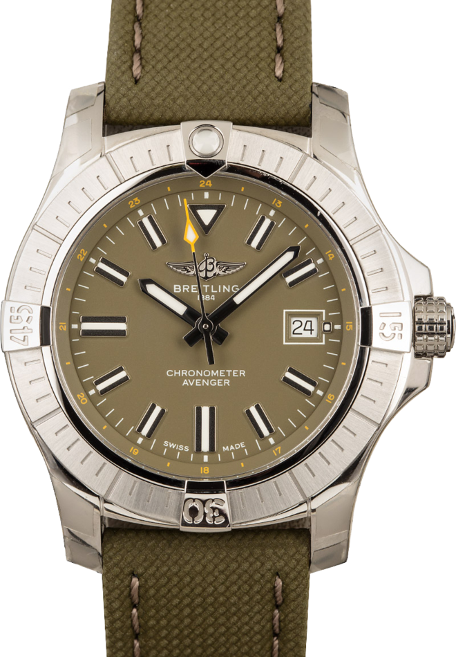 Image of PreOwned Breitling Avenger Green