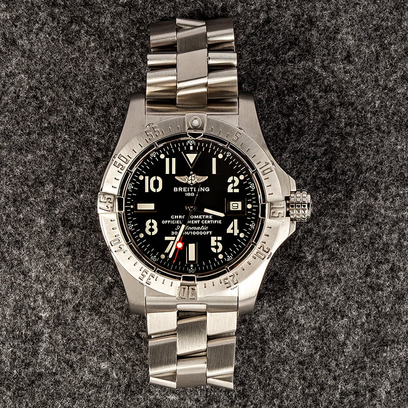 Mens Breitling Avenger II Seawolf Black Dial