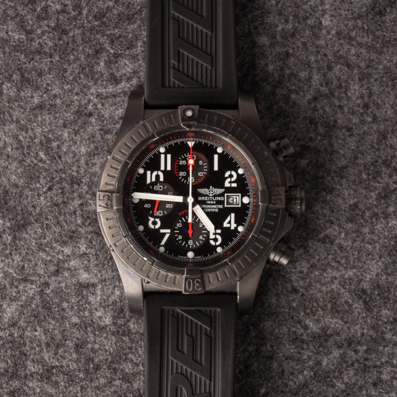 Breitling Super Avenger Black Stainless Steel