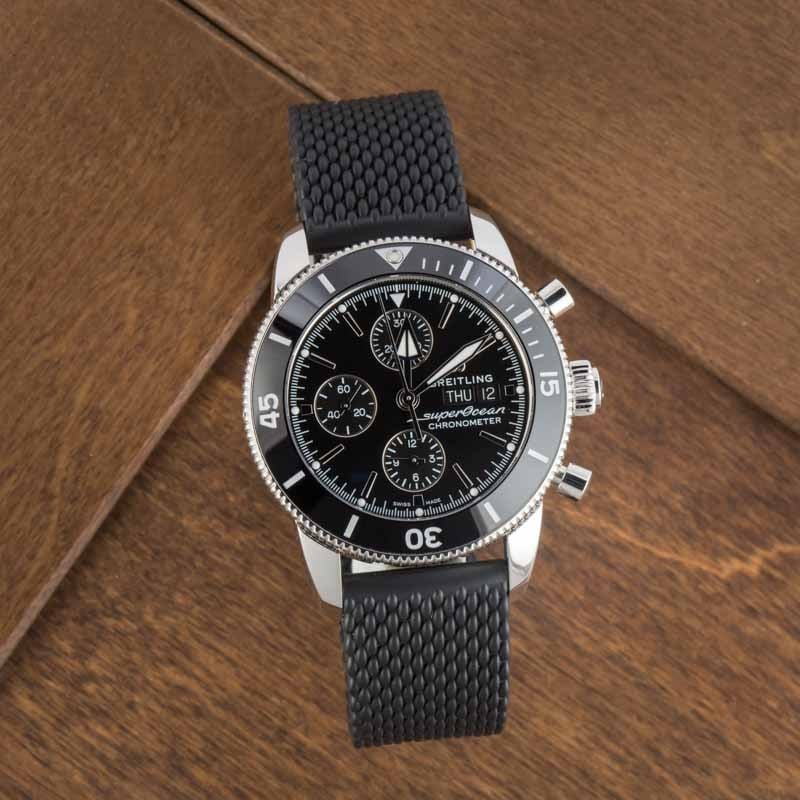 Breitling Superocean Heritage Chronograph 44 Steel on Rubber Black Dial
