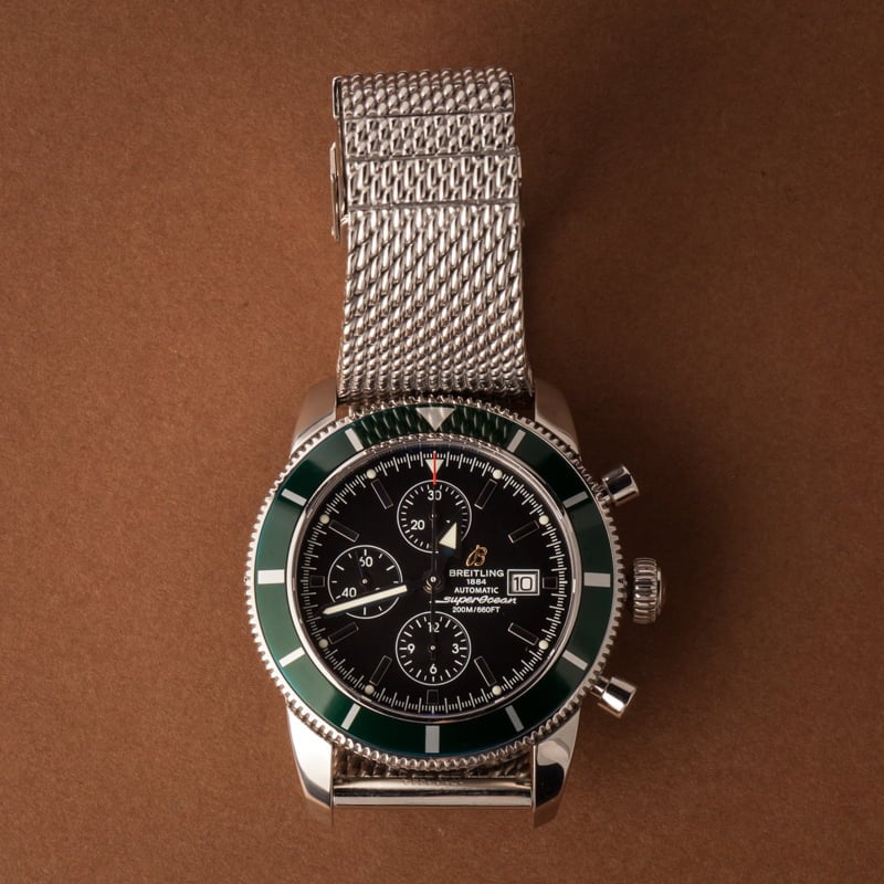 Pre-Owned Breitling Superocean Heritage Green Bezel