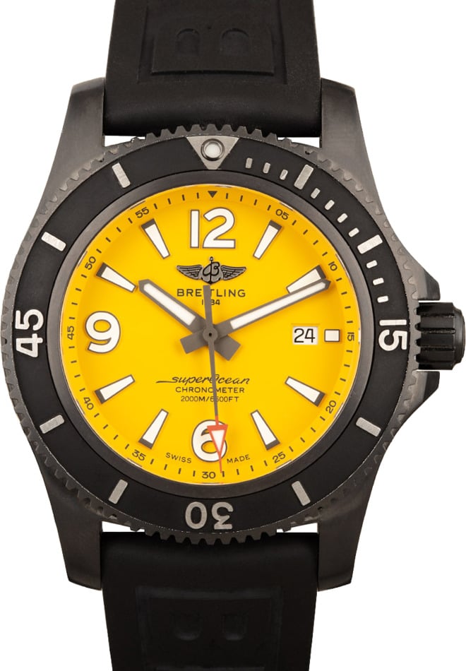 yellow dial breitling watch