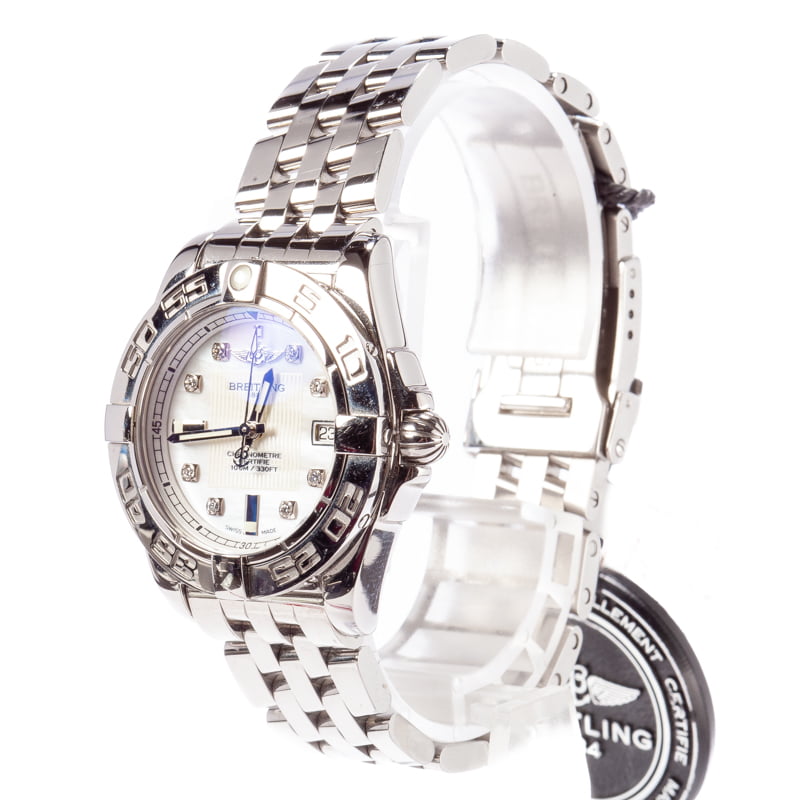 Ladies Breitling Galactic 32 Mother of Pearl Diamond Dial