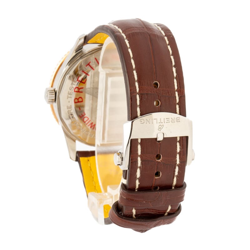 Breitling Navitimer Automatic 41 Steel on Leather Silver Index Dial