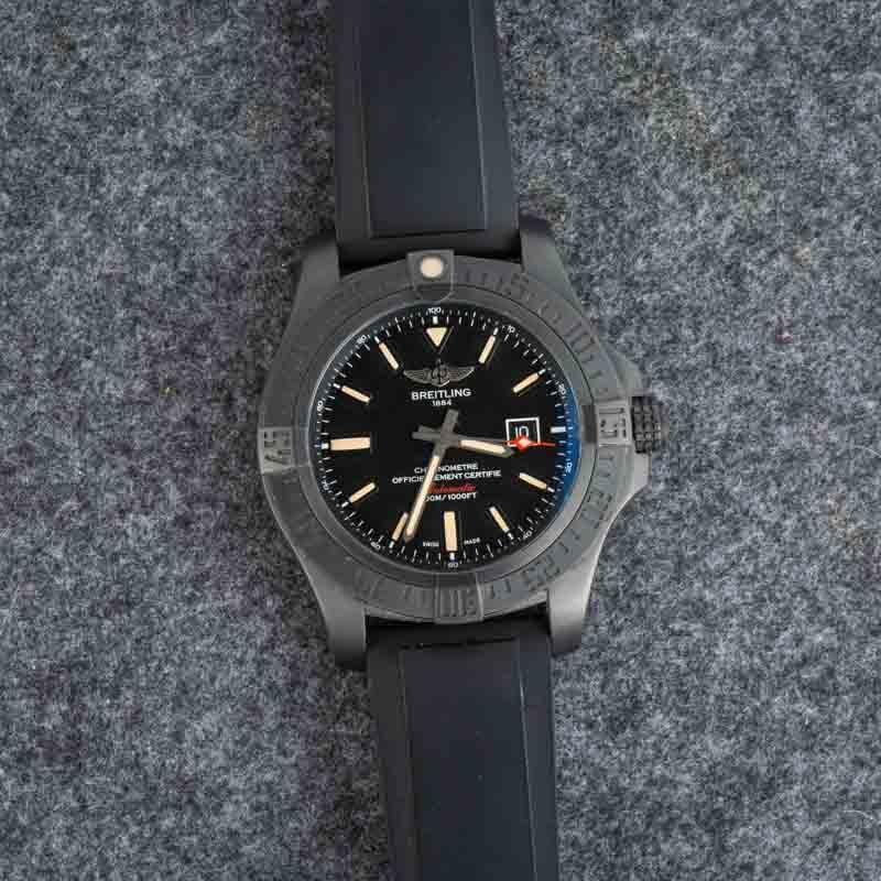 Breitling Avenger BlackBird V1731010/BD12-100W – Orologio Uomo Automatico 48mm, Cassa PVD Nero, Cinturino In Tela Verde Militare, 300m
